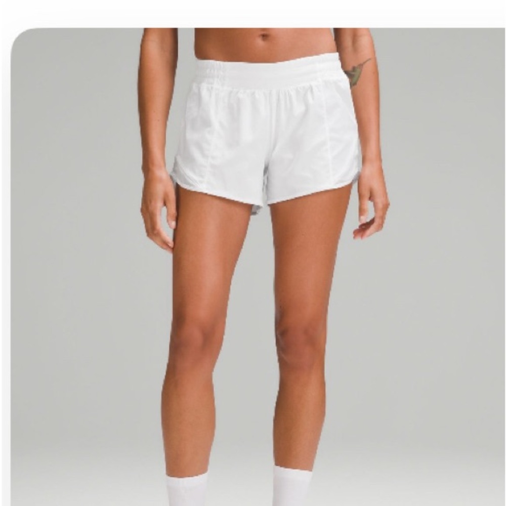 Lululemon Hotty Hot low rise white shorts. 4in inseam. Size 6